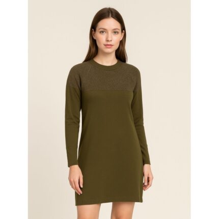 بلوزة صوف للنساء لون زيتي