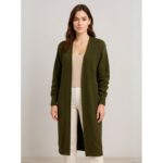 جاكيت صوف للنساء لون زيتي