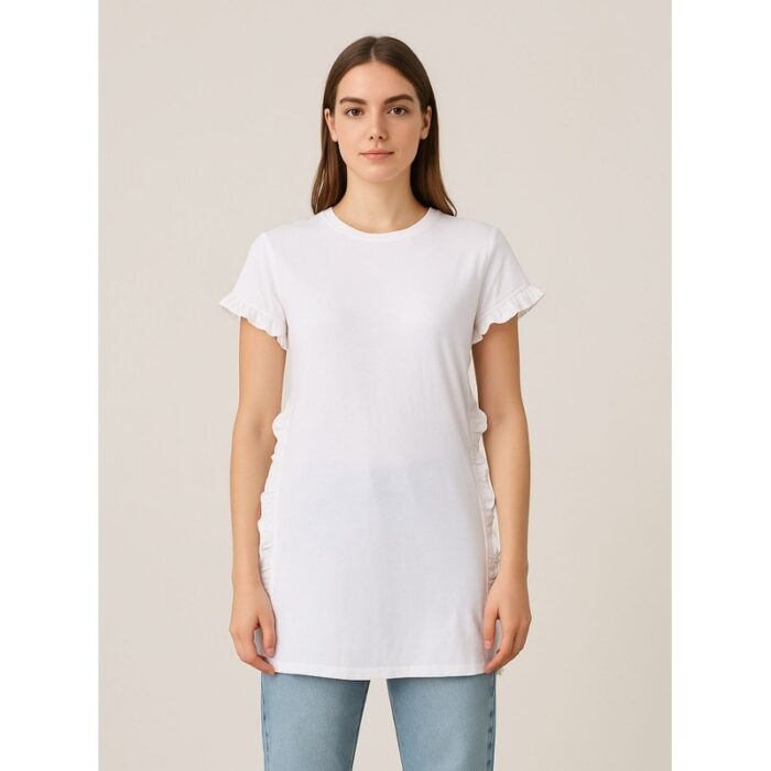 103386717_688a0a401e6c3 بلوزة طويلة للنساء لون أبيض - الصورة 1