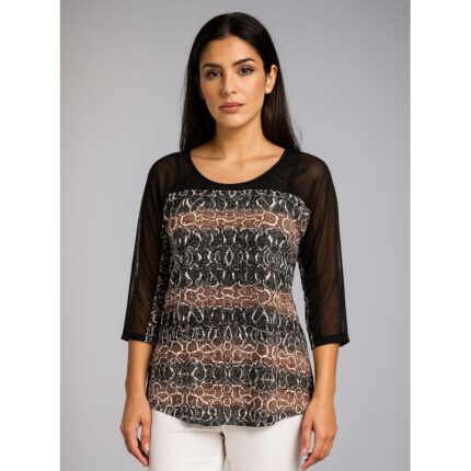 بلوزة كم للنساء لون أسود