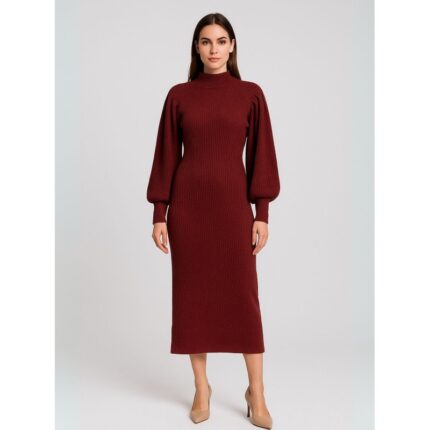فستان صوف للنساء لون خمري