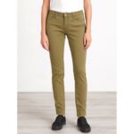 بنطال كتان للنساء لون زيتي