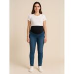 ⁦بنطال جينز للحوامل لون أزرق غامق⁩ - الصورة ⁦2⁩