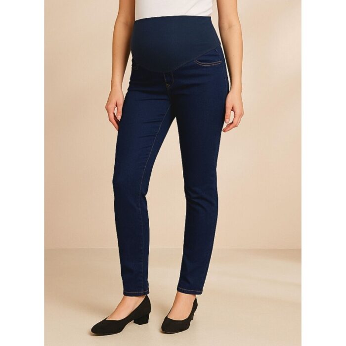 103386766_688a0ad2c023f بنطال جينز للحوامل لون أزرق غامق - الصورة 1