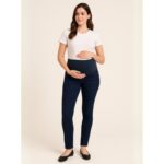 ⁦بنطال جينز للحوامل لون أزرق غامق⁩ - الصورة ⁦2⁩