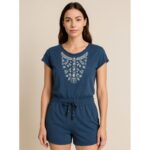 جمبسوت قصير بيتي للنساء لون أزرق