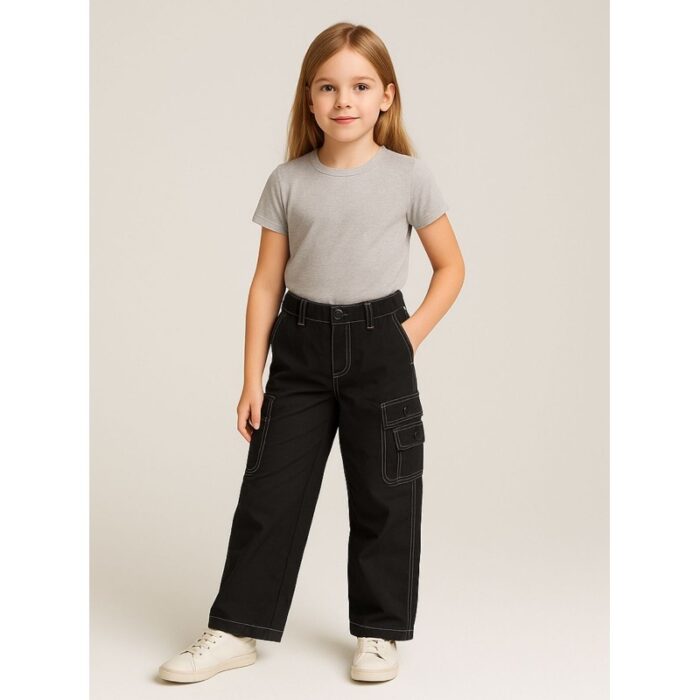 ⁦بنطال للأطفال لون أسود⁩ - الصورة ⁦2⁩