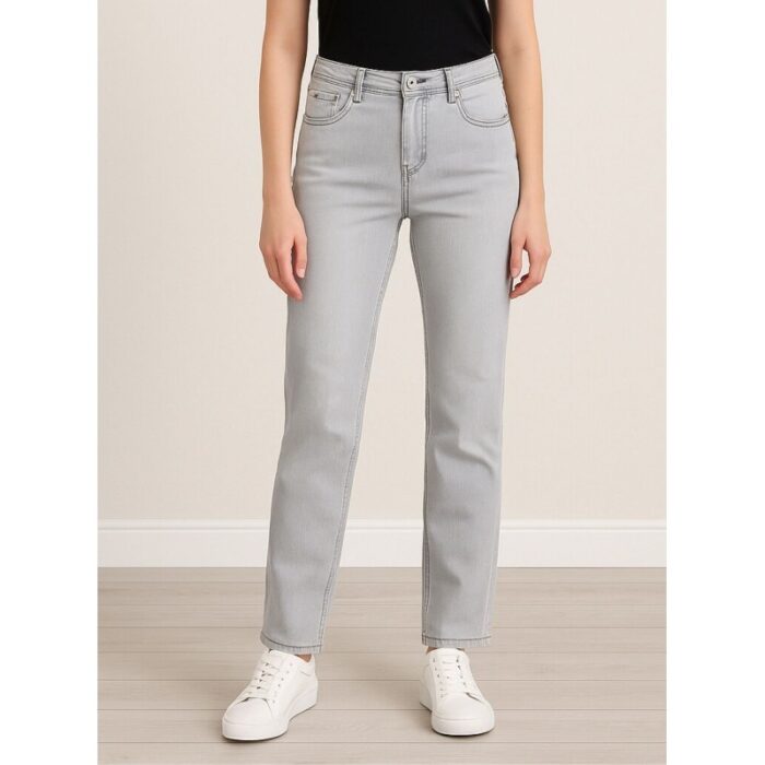 103386778_688a0b0080831 بنطال جينز للنساء لون رمادي فاتح - الصورة 1