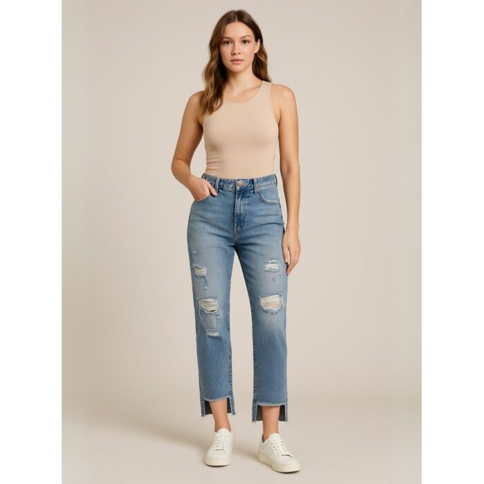 ⁦بنطال جينز للنساء لون أزرق فاتح⁩ - الصورة ⁦2⁩