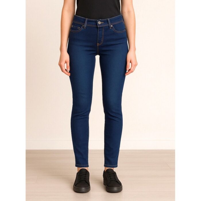 103386799_688a0b4f1641d بنطال جينز للنساء لون أزرق غامق - الصورة 1