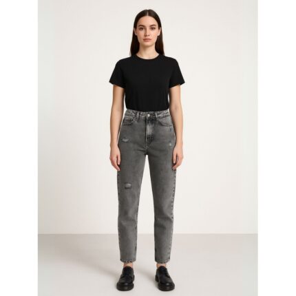 بنطال جينز للنساء لون رمادي