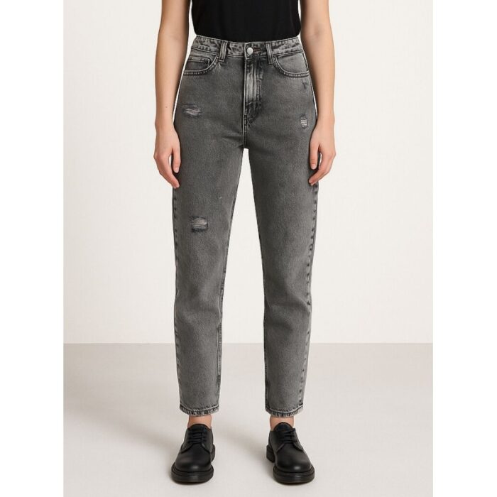 ⁦بنطال جينز للنساء لون رمادي⁩ - الصورة ⁦2⁩