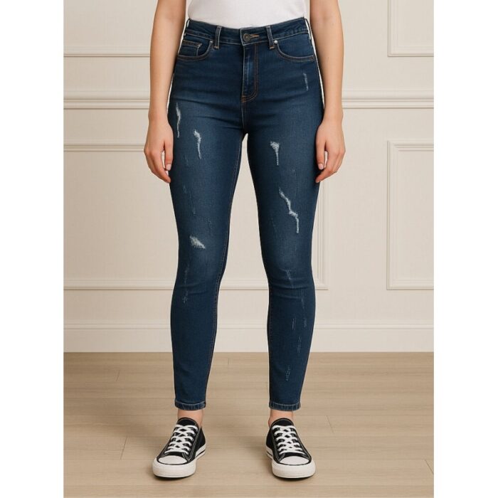 103386815_688a0b9410698 بنطال جينز للنساء لون أزرق غامق - الصورة 1