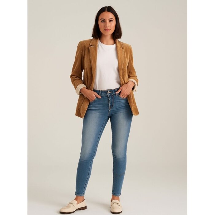 ⁦بنطال جينز للنساء لون أزرق غامق⁩ - الصورة ⁦2⁩