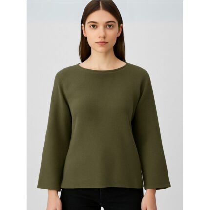 بلوزة صوف للنساء لون اخضر