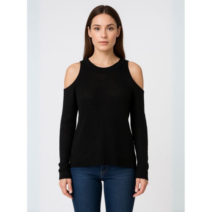 103386882_688a0c40163b0 بلوزة صوف خفيف للنساء لون أسود - الصورة 1