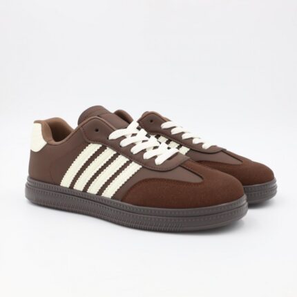 حذاء رياضي شبابي لون بني وبيج