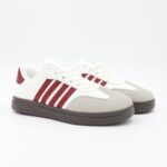 حذاء رياضي شبابي لون أبيض وخمري