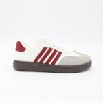 ⁦حذاء رياضي شبابي لون أبيض وخمري⁩ - الصورة ⁦3⁩