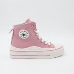 ⁦حذاء كاجوال ساق طويل ستاتي لون زهري وأبيض⁩ - الصورة ⁦3⁩