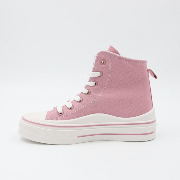 ⁦حذاء كاجوال ساق طويل ستاتي لون زهري وأبيض⁩ - الصورة ⁦4⁩