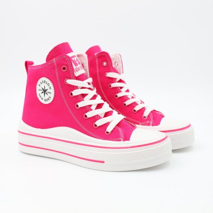 103386919_688343935a971 حذاء كاجوال ساق طويل ستاتي لون فوشي وأبيض - الصورة 1