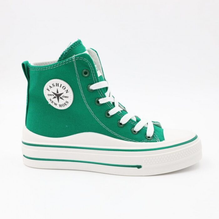 ⁦حذاء كاجوال ساق طويل ستاتي لون أخضر وأبيض⁩ - الصورة ⁦3⁩