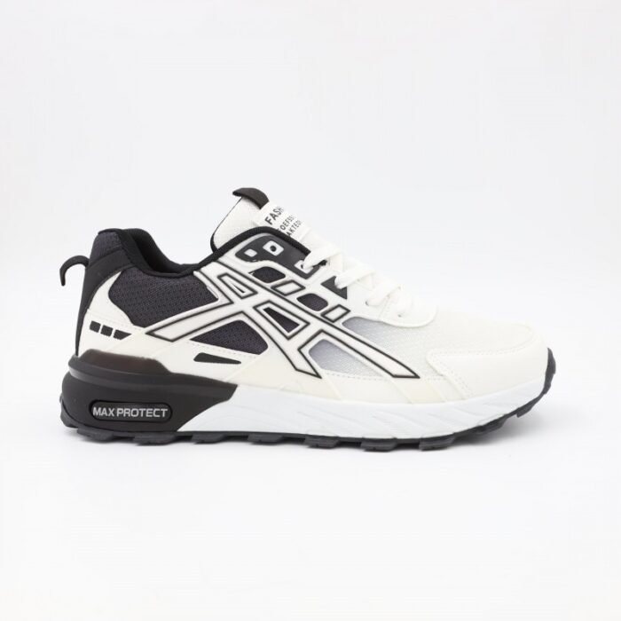 ⁦حذاء رياضي للرجال لون أبيض وأسود⁩ - الصورة ⁦4⁩