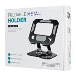 ⁦ستاند ايباد معدني حامل مكتبي بقاعدة ثابتة لون أسود⁩ - الصورة ⁦5⁩