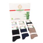 جوارب قطن بامبو مُعطر طويلة الكاحل من الأندلس (6 أزواج) للرجال بألوان متعددة