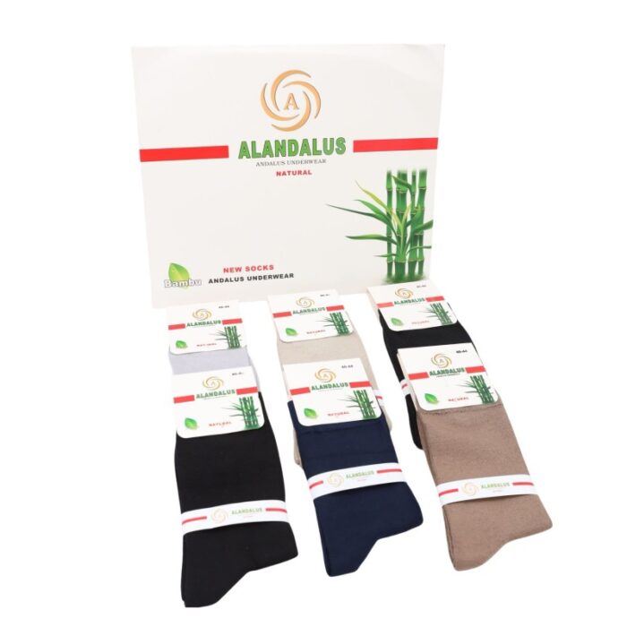 103386934_6884f4fabb483 جوارب قطن بامبو مُعطر طويلة الكاحل من الأندلس (6 أزواج) للرجال بألوان متعددة - الصورة 1
