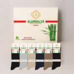 ⁦جوارب قطن بامبو مُعطر طويلة الكاحل من الأندلس (6 أزواج) للرجال بألوان متعددة⁩ - الصورة ⁦3⁩