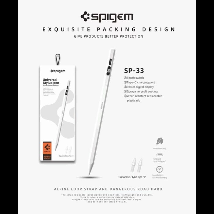 ⁦قلم ايباد وتابلت يعمل على جميع الاجهزه من ماركه Spigen⁩ - الصورة ⁦2⁩