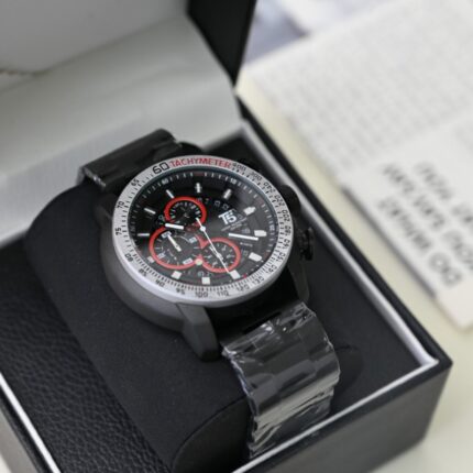 ساعة رجالي 5T مع اطار مميز أسود و فضي