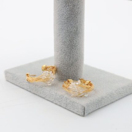 حلق كرستال كبس ذهبي كفالة سنتين ضد تغير اللون