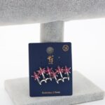 ⁦حلق تقيل ورد مع زركون لون ذهبي كفالة سنتين ضد تغير اللون⁩ - الصورة ⁦2⁩