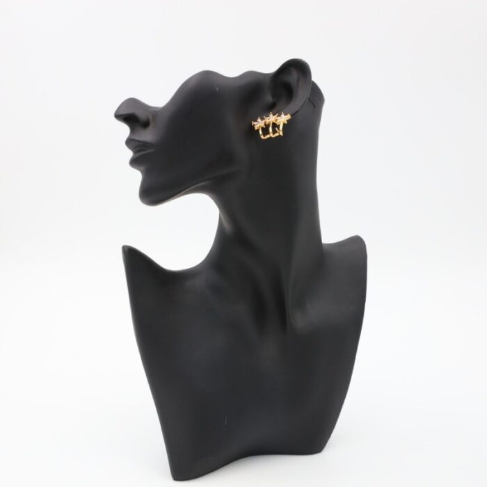 ⁦حلق تقيل ورد مع زركون لون ذهبي كفالة سنتين ضد تغير اللون⁩ - الصورة ⁦9⁩