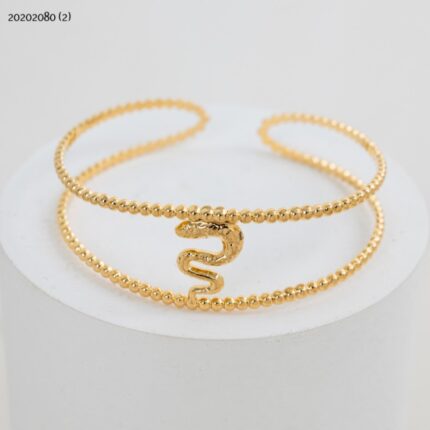 سوار ستيل بنجل مفتوح لون ذهبي كفالة سنتين ضد تغير اللون