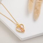 سلسال قلب مع اشارة انفينيتي زهري لون ذهبي كفالة سنتين ضد تغير اللون