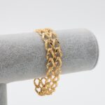 ⁦سوار بلدي جنزير 2 لاين نقش لون فضي كفالة سنتين ضد تغير اللون⁩ - الصورة ⁦2⁩