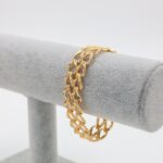 ⁦سوار بلدي جنزير 2 لاين نقش لون فضي كفالة سنتين ضد تغير اللون⁩ - الصورة ⁦3⁩