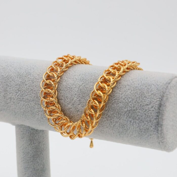 ⁦سوار بلدي حلقات لون ذهبي كفالة سنتين ضد تغير اللون⁩ - الصورة ⁦2⁩