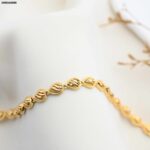 سوار بلدي شكل دمعة لون ذهبي كفالة سنتين ضد تغير اللون