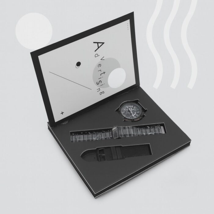 ⁦ساعة معدنية رجالية مع قشاط عدد 2 لون أسود⁩ - الصورة ⁦3⁩