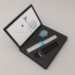 ⁦ساعة معدنية رجالية مع قشاط عدد 2 لون فضي⁩ - الصورة ⁦2⁩