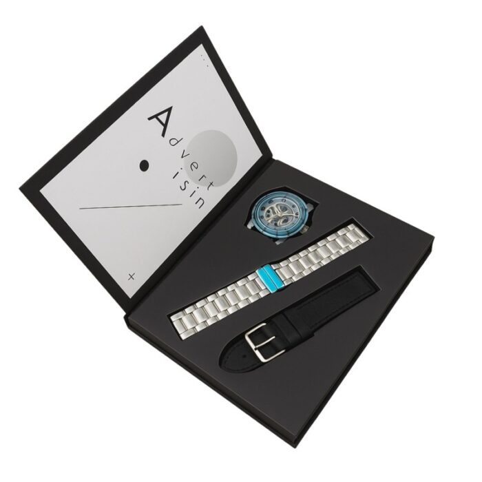 ⁦ساعة معدنية رجالية مع قشاط عدد 2 لون فضي⁩ - الصورة ⁦4⁩