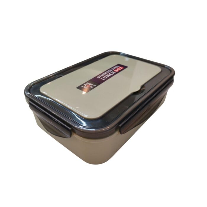 ⁦لانش بوكس طعام مع معلقة وشوكة لون اخضر⁩ - الصورة ⁦2⁩