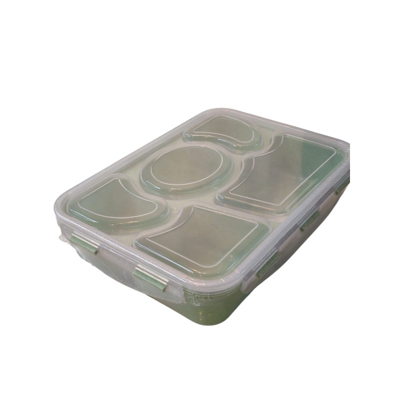 ⁦لانش بوكس طعام مقطع لون أخضر⁩ - الصورة ⁦1⁩