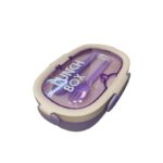 لانش بوكس طعام مع معلقة وشوكة لون بنفسجي مقطع