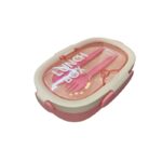 لانش بوكس طعام مع معلقة وشوكة لون زهري مقطع